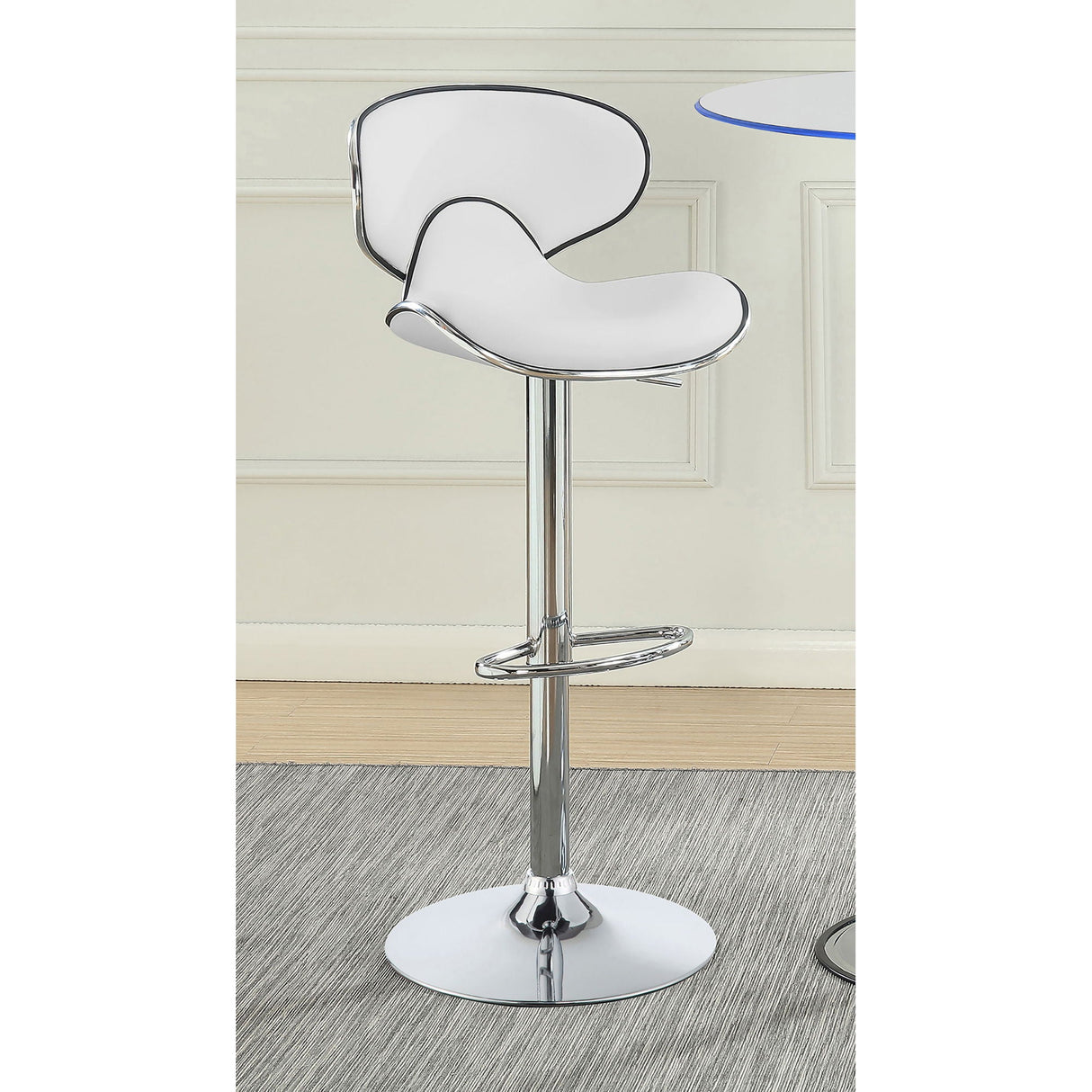 Edenton - Upholstered Adjustable Bar Stool (Set of 2) - White
