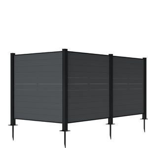 Outdoor Privacy Screens, 50" W x 50" H Air Conditioner Fence, Trash Can Enclosure (3 Panels, Black)