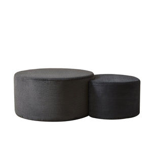 Modern Upholstered Round Coffee Table For Living Room (Set of 2)