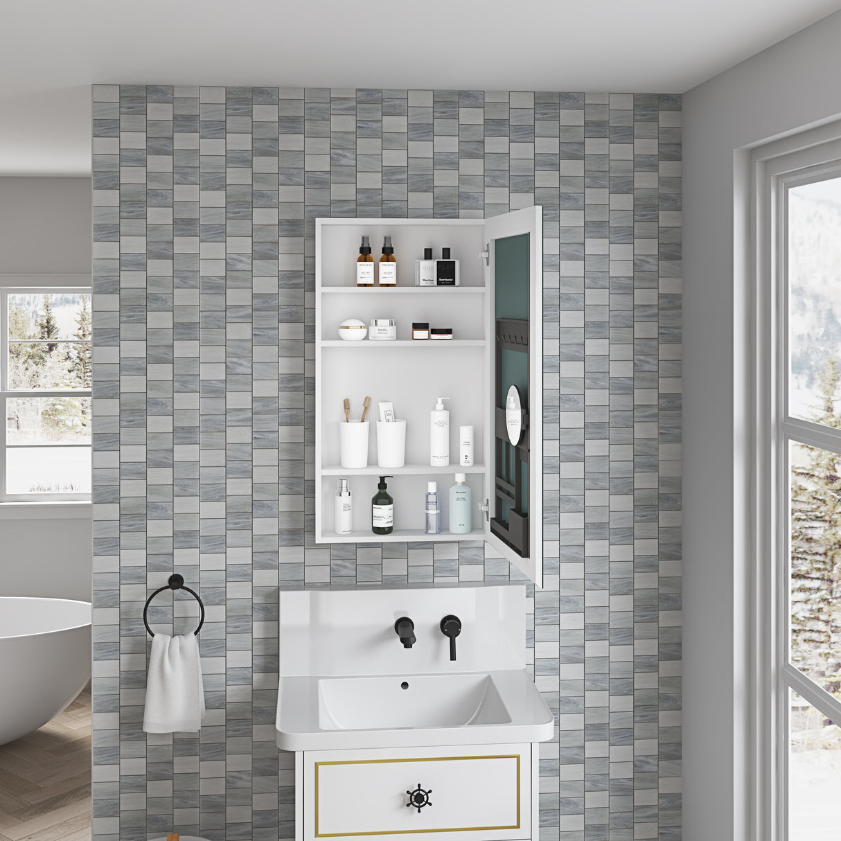 Frameless Mirror Medicine Cabinet