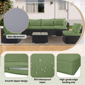 14-Pack Cushion Slipcovers Set for Wicker Rattan Sectional Sofa