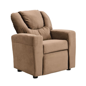 Kids Recliner Chair, Kids Upholstered Couch With Two Cup Holder, Footrest, Backrest, Toddlers Recliner With Headrest And Footrest - Black