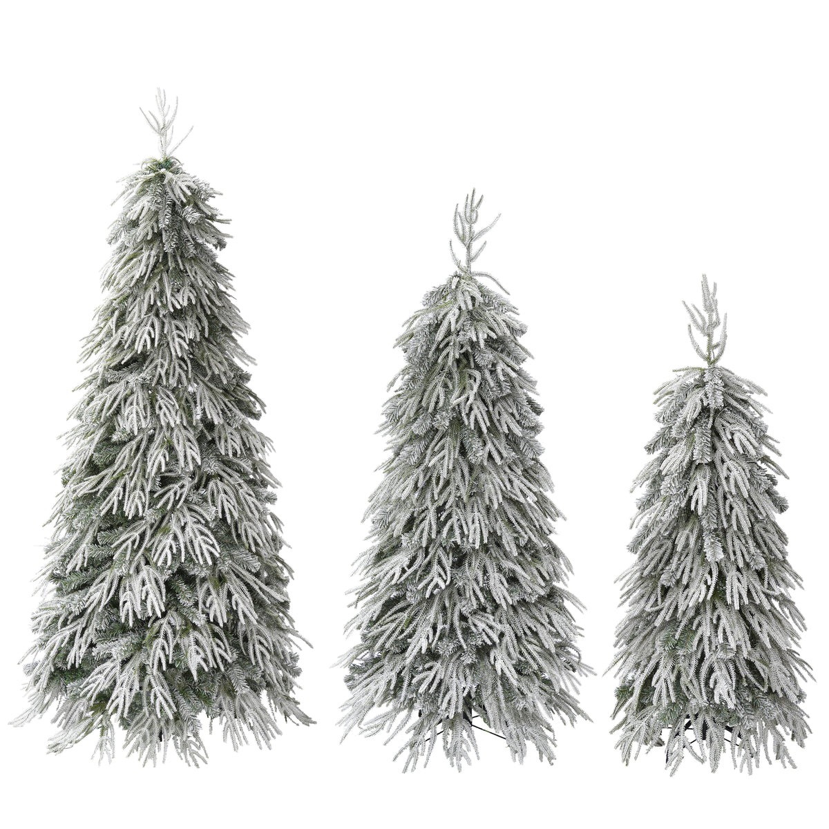 Snowy Cascading Christmas Trees 3-Piece Set