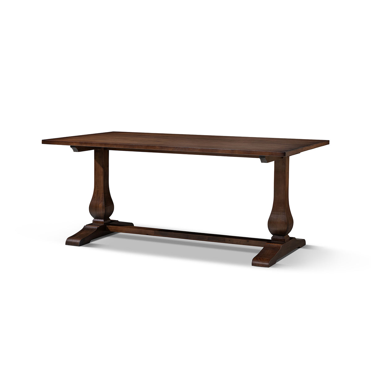 Whitmore 72-Inch Trestle Dining Table, Dark Brown Reclaimed Pine
