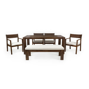 Outdoor Dining Set Rectangular Table With Umbrella Hole