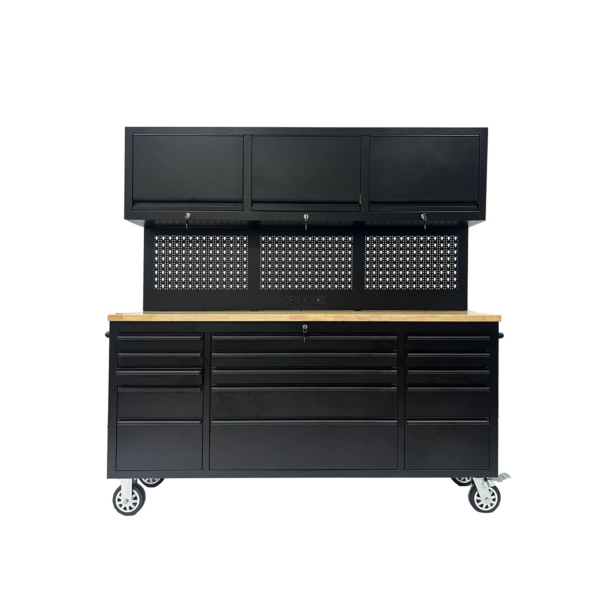 72" Heavy Duty Rolling Tool Storage Cabinet with Power Strip
