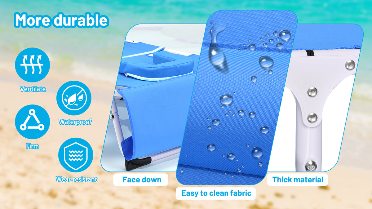 3-in-1 Heavy Duty Tanning Chair with Face Hole Adjustable