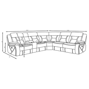 Barton - Upholstered Power Reclining Sectional Sofa - Gray