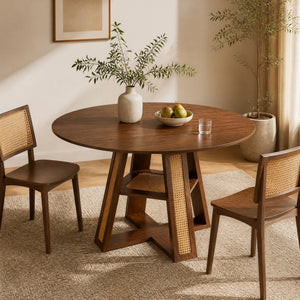 43.3"-59.05" Extendable Round Dining Table for 4-6