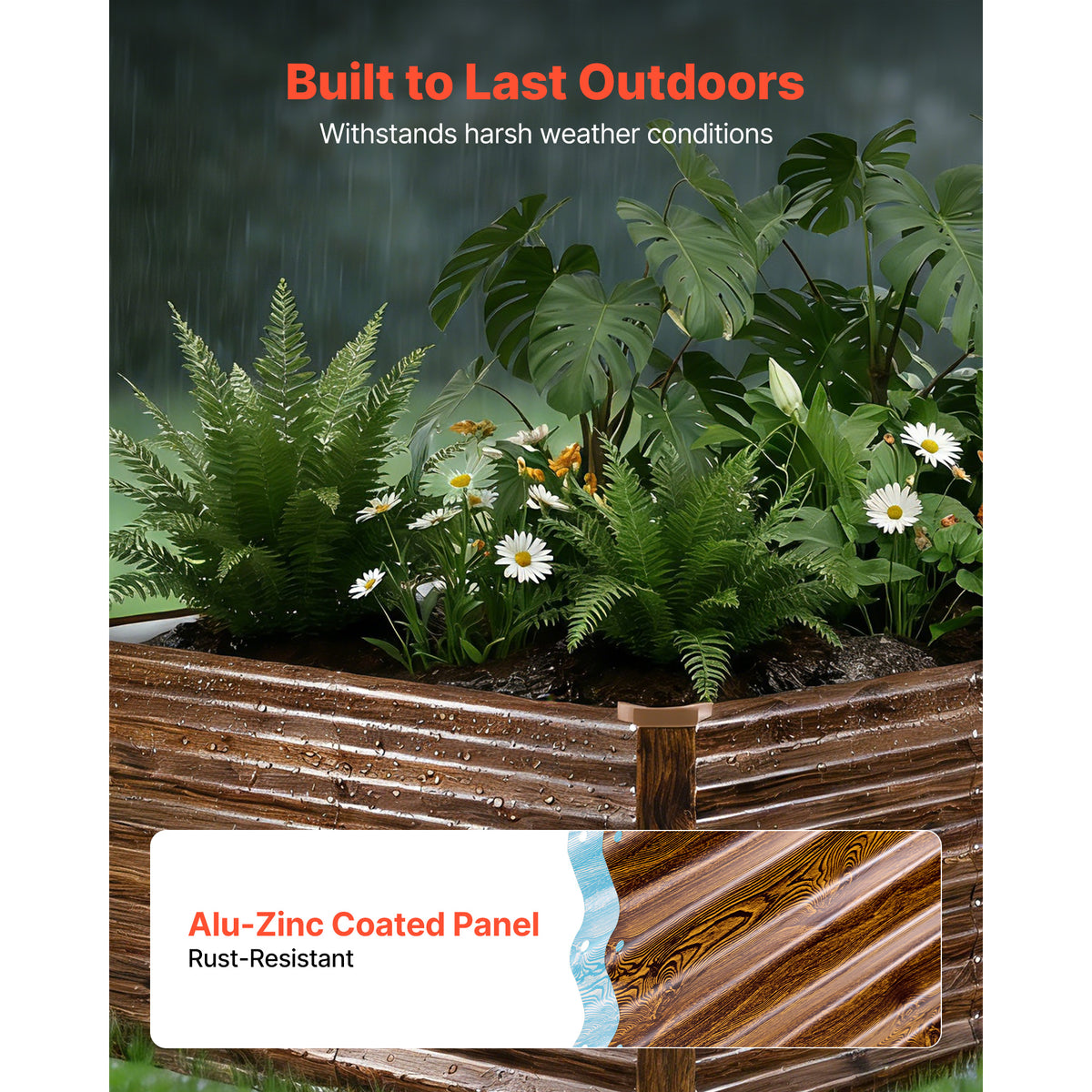 Galvanized Raised Garden Bed, 8 x 4 x 2 ft
