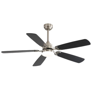 Ceiling Fan With LED Light, 6-Speed Wind, 5 Blades, Remote Control DC Motor