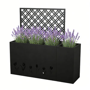 2-Piece Metal Planter Box with Trellis