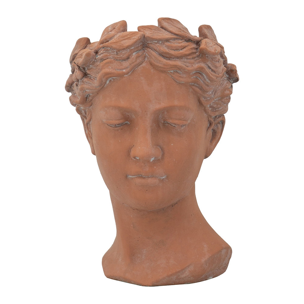 Visage Head Bust Planter with Classical Design - Cement
