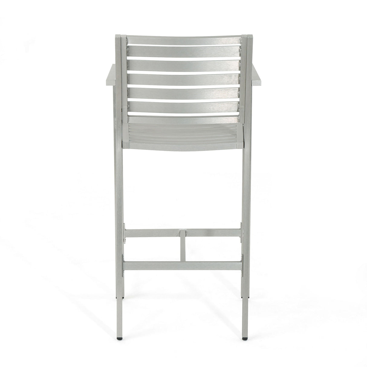 Outdoor Aluminum Rust Proof Barstools (Set of 2) - Silver