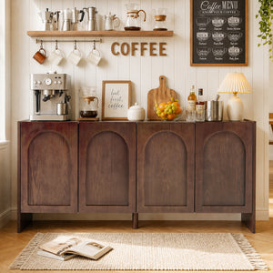 Mid-Century Modern 4-Door Credenza Sideboard