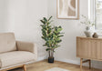 47" Tall, Artificial Plant, Oak Tree, Indoor, Faux, Fake, Floor, Greenery, Potted, Real Touch, Decorative - Green / Black - Best Buy Furniture