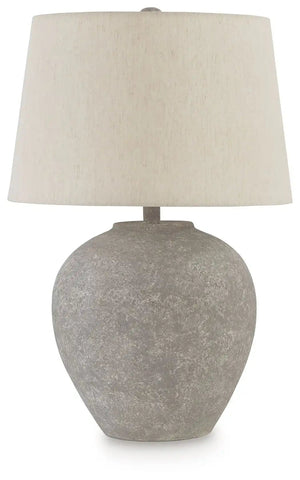 Dreward - Paper Table Lamp - Distressed Gray - Best Buy Furniture