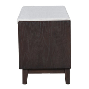 TREXM Boho Rattan Entryway Bench with Storage