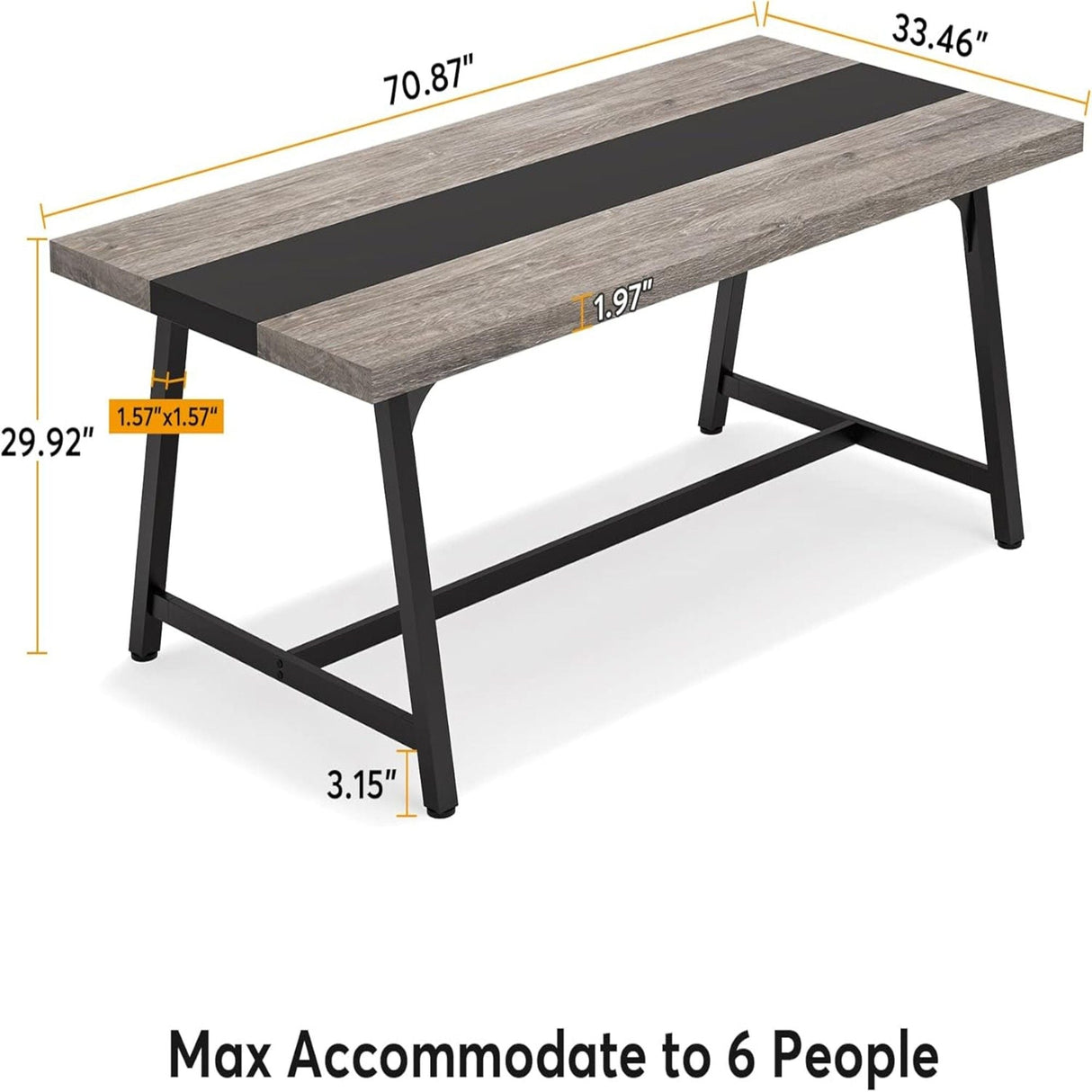 Modern Rectangular Conference Table For 6 - 8 People