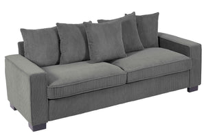 Luxe Sofa With 5 Matching Toss Pillows, Sleek Design, Spacious And Comfortable 3 Seater Couch