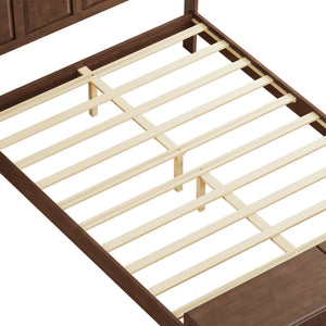 Sleigh Bed Frame With Tall Headboard And Storage Bench