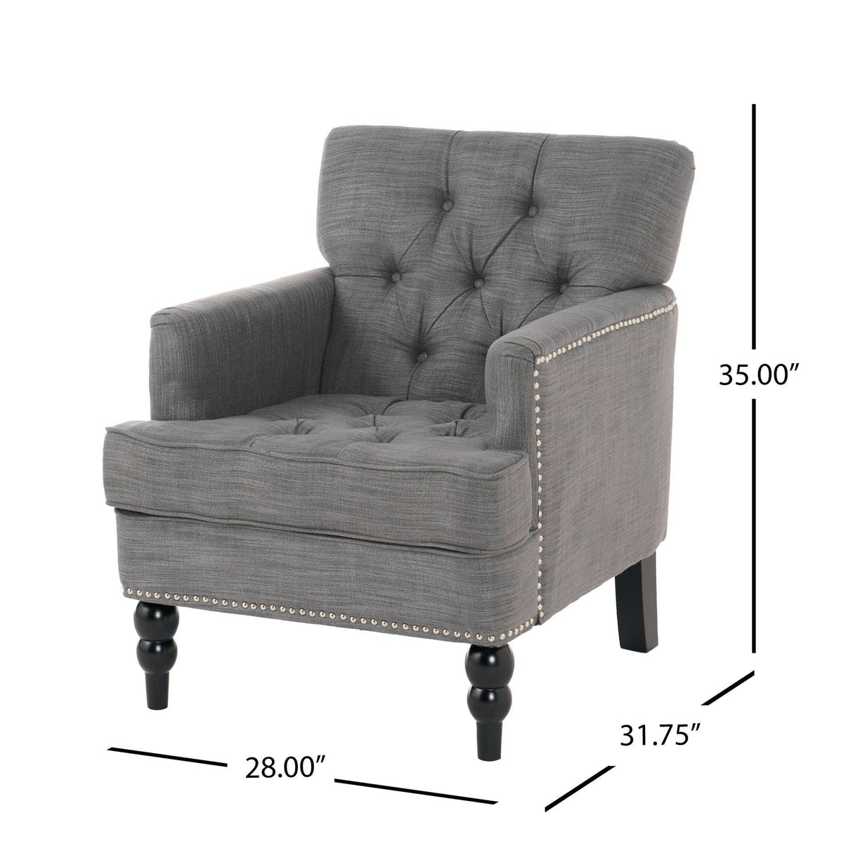 Harrison - Tufted Club Chair With Button Tufted Back And Birch Wood Legs - Best Buy Furniture