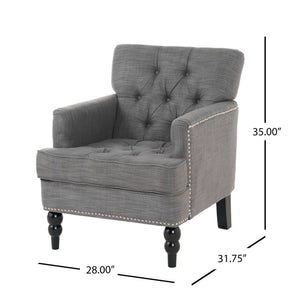 Harrison - Tufted Club Chair With Button Tufted Back And Birch Wood Legs - Best Buy Furniture
