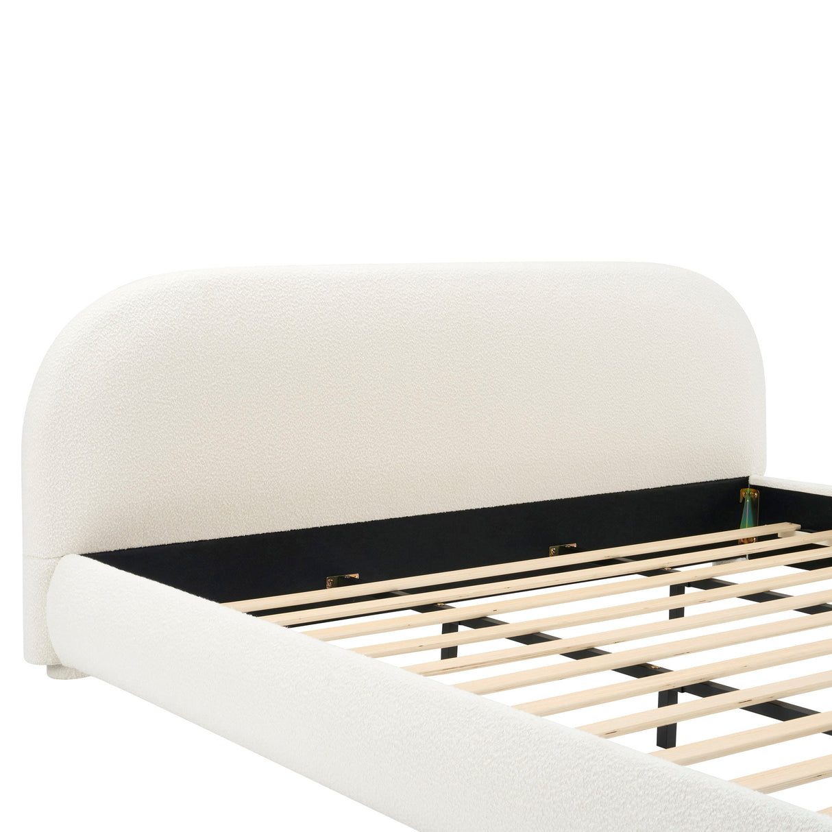 Upholstered Simple Modern Bedroom Bed With Curved Headboard