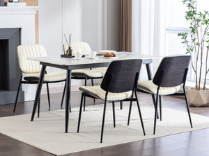 Dining Chairs (Set of 2) Mid-Century Modern Retro Chair With Walnut Bentwood Back Upholstered Seat Metal Legs Adjustable Foot For Kitchen Dining Room Chairs