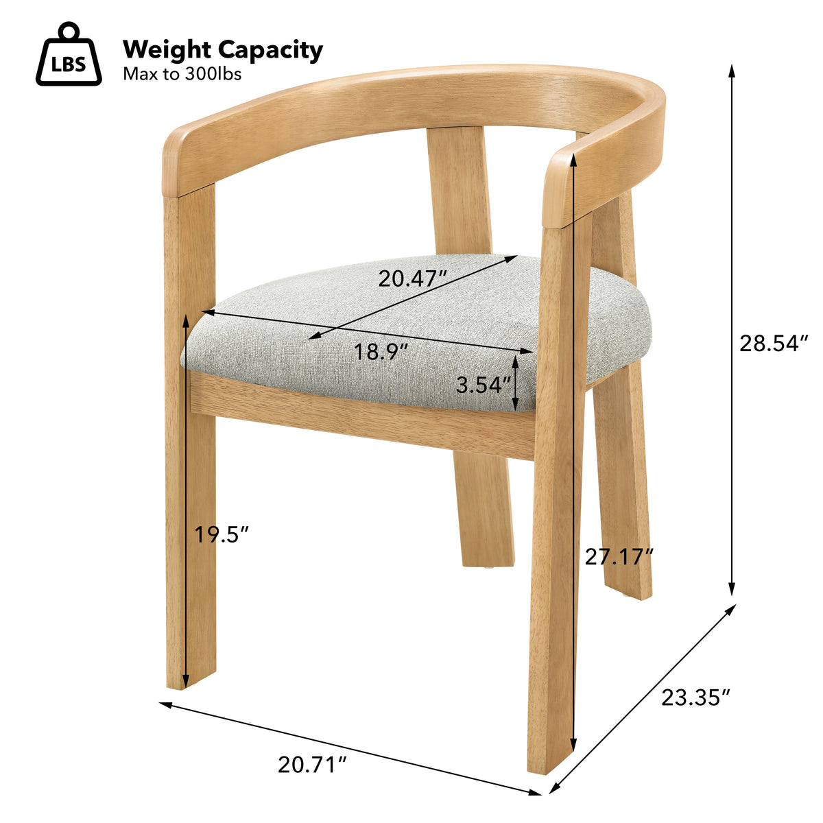 Modern Barrel Dining Chairs Set of 2