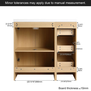 Wall Mounted Floating Bathroom Vanity With Sink, Door & Drawers Modular Cabinet