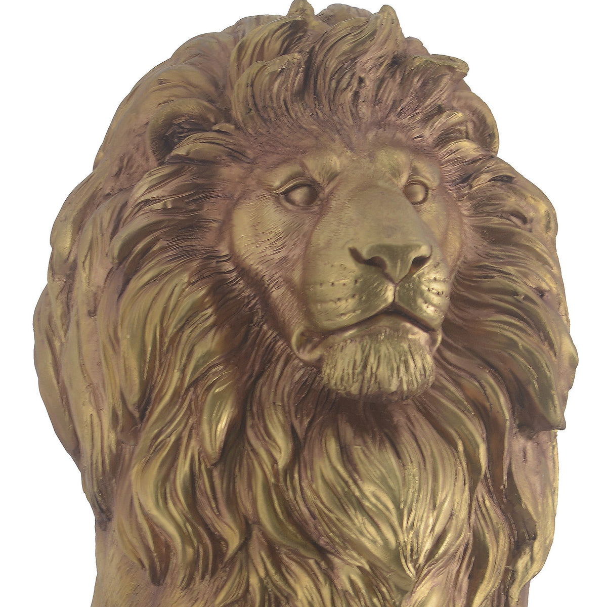 24" Outdoor Lion Statue with Magnesium Oxide Construction - Gold