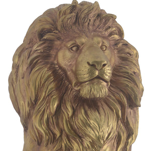 24" Outdoor Lion Statue with Magnesium Oxide Construction - Gold