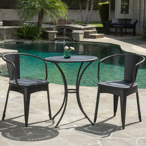 Ambrosia - 3 Piece Bistro Set With Leaf Motifs Top And Seat - Best Buy Furniture