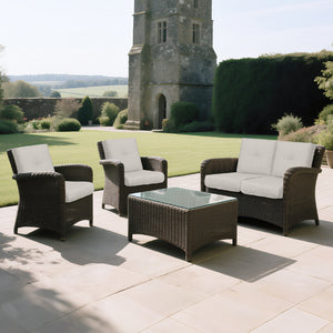 2 Pcs Set High Back Patio Chair Cushions in Beige