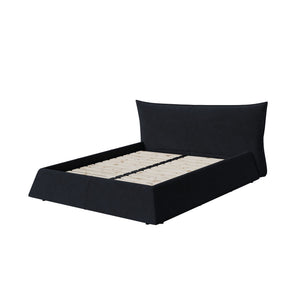 Upholstered Platform Bed With Special Shaped Headboard
