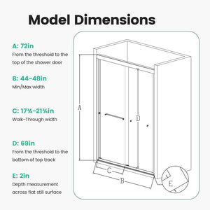 Flange Sanitary Ware Semi Frameless Double Sliding Shower Door with Tempered Glass