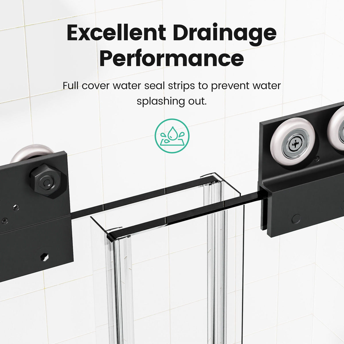 Flange Sanitary Ware Semi Frameless Double Sliding Shower Door with Tempered Glass - view 5