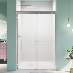 Flange Sanitary Ware Semi Frameless Double Sliding Shower Door with Tempered Glass - view 6