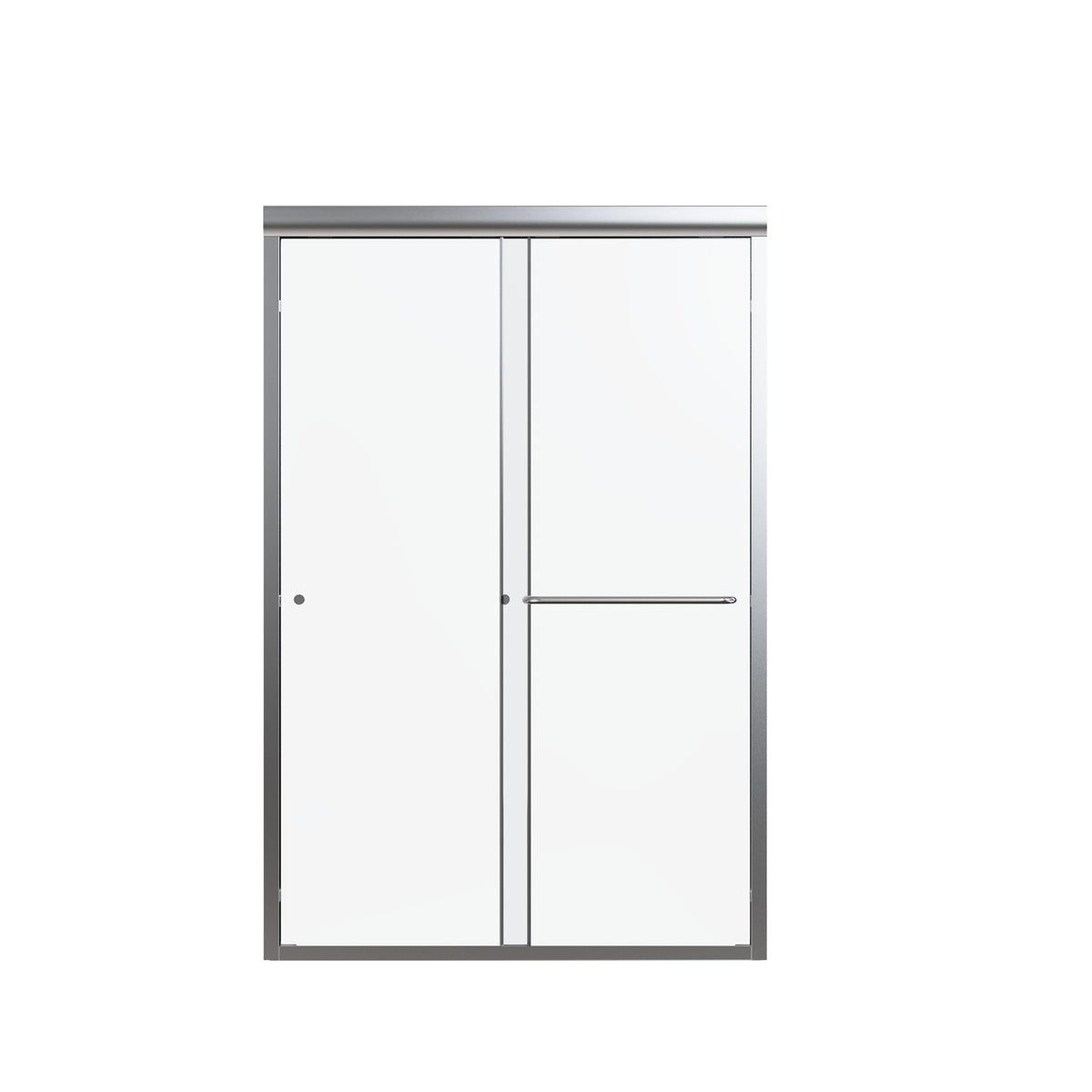 Flange Sanitary Ware Semi Frameless Double Sliding Shower Door with Tempered Glass in Gray
