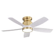 Flush Mount Ceiling Fan with LED Light and Remote Control in White