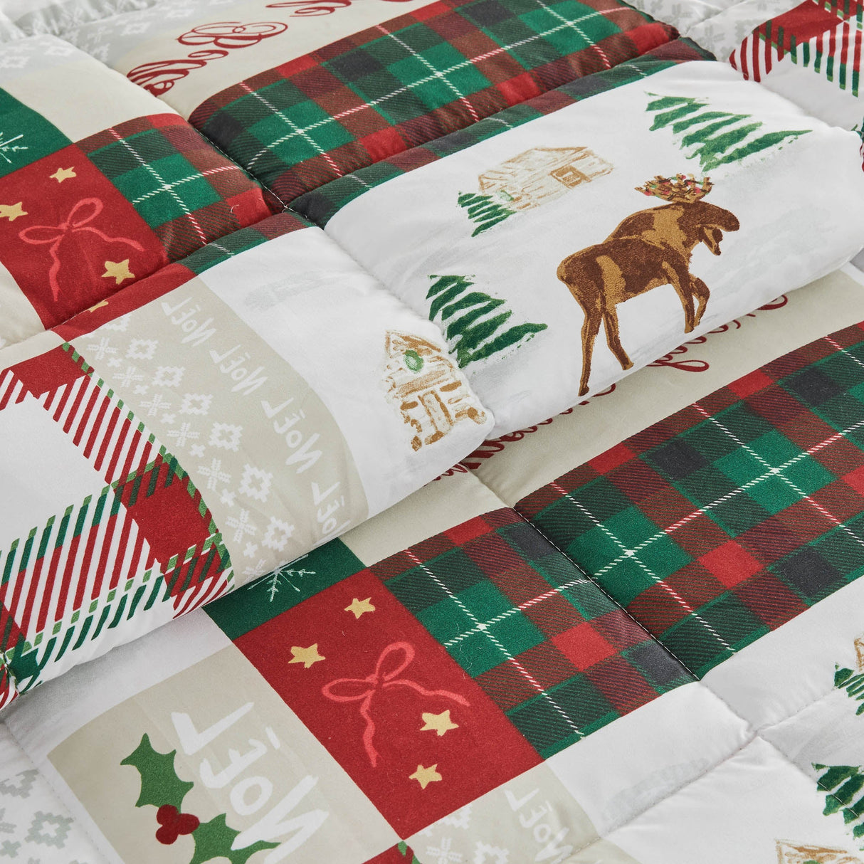 Reversible Christmas Comforter and Sham Set - Holiday Lodge Odette Collection