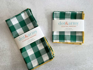 Gingham Check Cloth Napkins, Set of Four