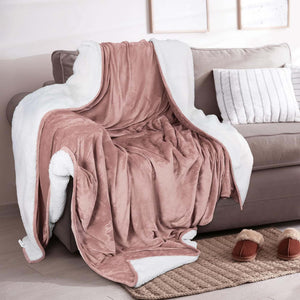 Velvet Plush Sherpa Bed Blanket by Great Bay Home