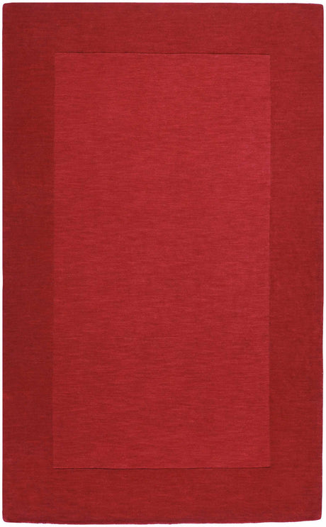 Bordered Solid Red Wool Rug