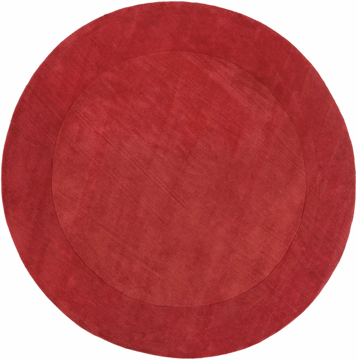 Bordered Solid Red Wool Rug