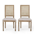French Country Dining Chair With Rectangular Cane Backrest And Smooth Upholstered Seating - Best Buy Furniture