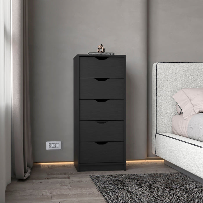 Furniture Max Wenge 5 Narrow Drawer Dresser with Compact Storage