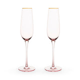 Rose Crystal Champagne Flute Set