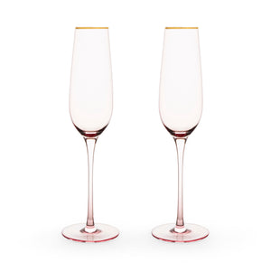 Rose Crystal Champagne Flute Set